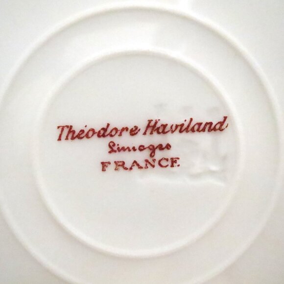 X2 Dinner Plates 9.75" Theodore Haviland Limoges White Gold Rings France - Picture 3 of 3